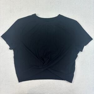 Alphalete Premium Wrop SS Crop Woman’s Size Small Black